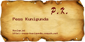 Pess Kunigunda névjegykártya